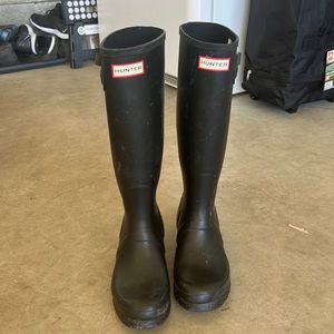 Matte Black Hunter Boots - Size 7